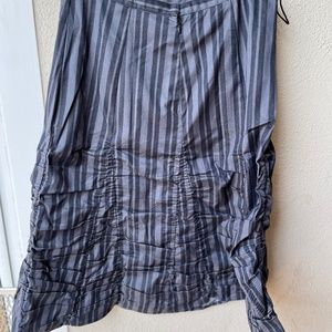 Stiletto black and blue grey stripe A-line skirt MADE IN USA